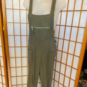 Comfy and cute, muted Olive Green Overalls
